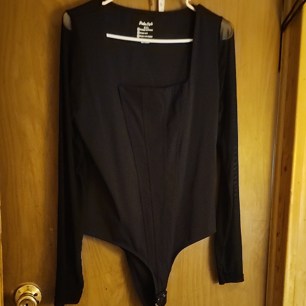 Ambiance Black Long Sleeve Bodysuit